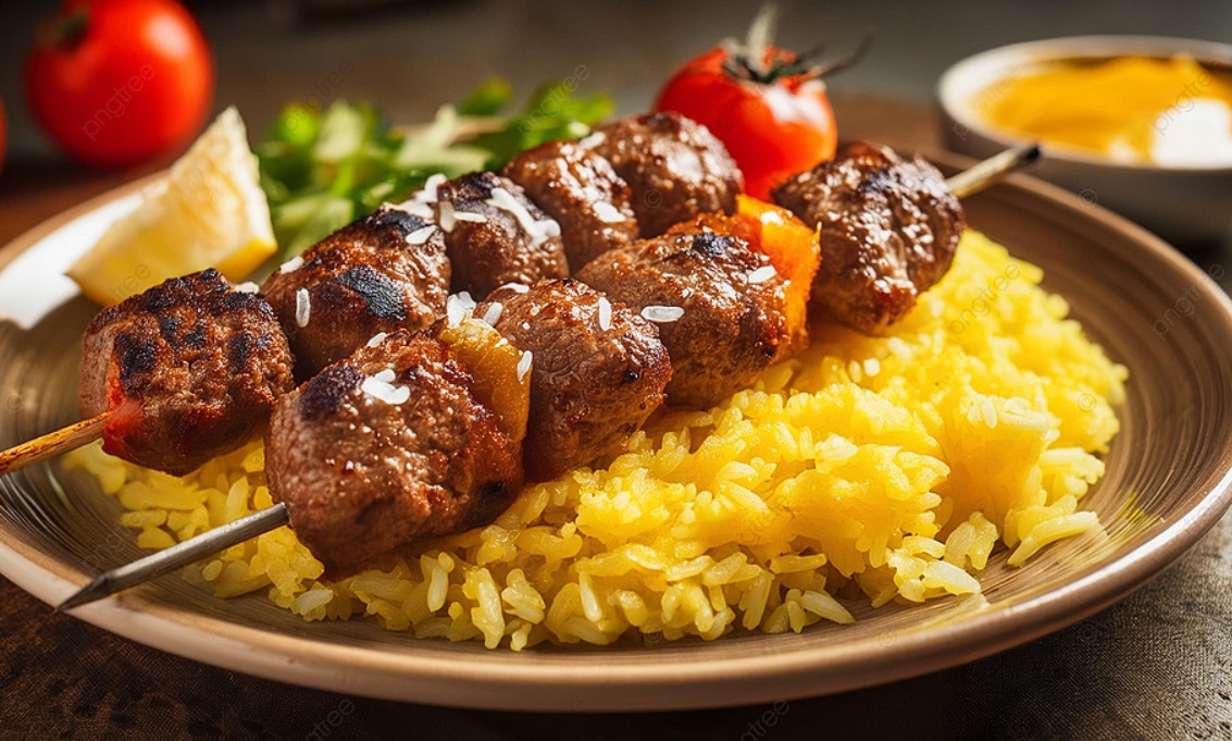 Grilled Skewer Turmeric Rice